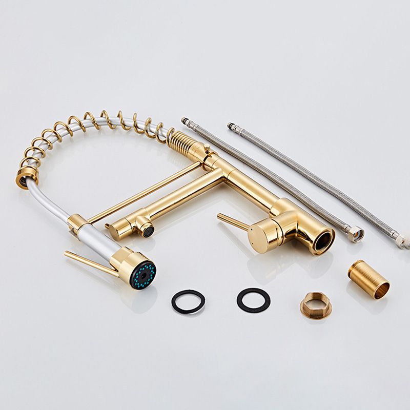 Avtoit | Glam Basin Faucet Brass Lever Handles Spring Neck Three-Function Bathroom Sink Tap
