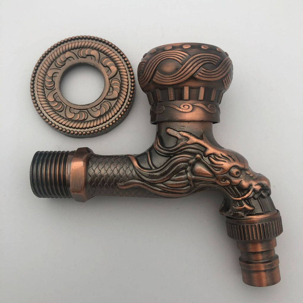 Avtoit | Vintage Classic Basin Mixer Zinc Single Lever Dragon Engraving Wall Mounted Tap