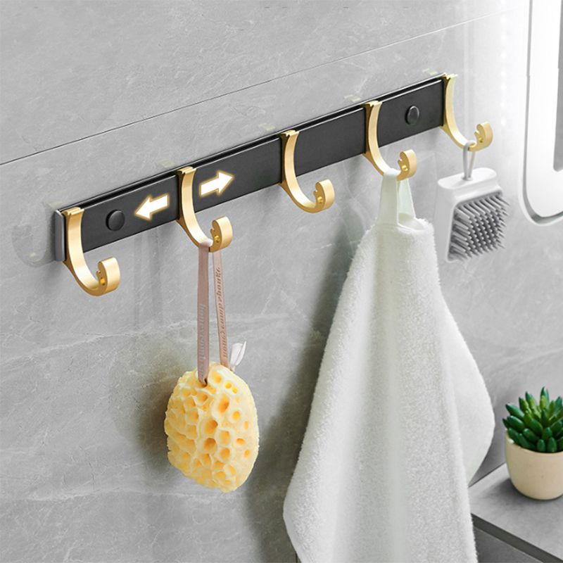 Avtoit | Contemporary Bath Accessories Set Black & Golden Bath Shelf/Towel Bar