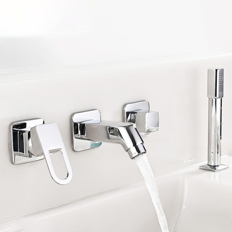 Avtoit | Wall Mounted Faucet Brass Lever Handle Bathroom Faucet Hand Shower