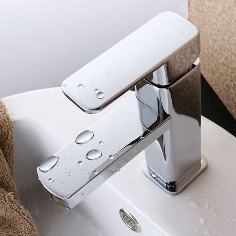 Avtoit | Cubic Chrome Bathroom Faucet Low Arc Single Lever Basin Faucet