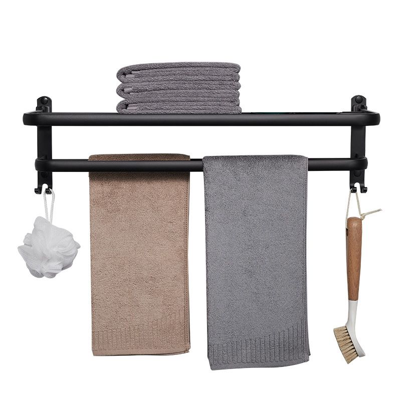 Avtoit | Modern Aluminum Bathroom Accessory Set Matte Black Bathroom Shelf/Towel Holder/Paper Holder