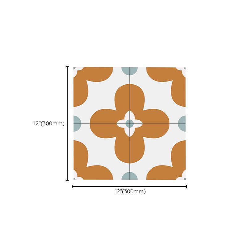 Avtoit | Square Inner Layer Vinyl Flooring Flower Pattern Peel and Stick Waterproof Vinyl Flooring