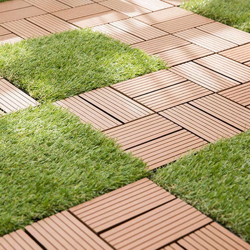 Avtoit | Composite Plank Tiles Striped Pattern Square Deck Flooring Outdoor Patio