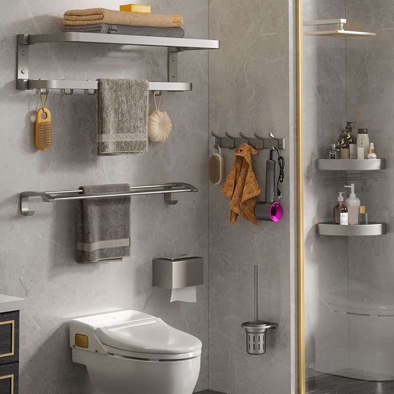 Avtoit | Modern Gray Bathroom Accessories Set Aluminum Stainless Steel Bathroom Shelf/Towel Hooks/Towel Bar