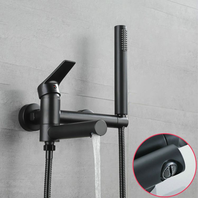 Avtoit | Lever Handle Bathtub Faucet Wall Mount Shower Hose Swivel Spout Bathtub Filling with Hand Shower