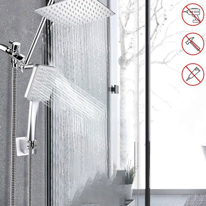 Avtoit | Pull down Dual Shower Head Square High Arch Shower Head Combo in Chrome