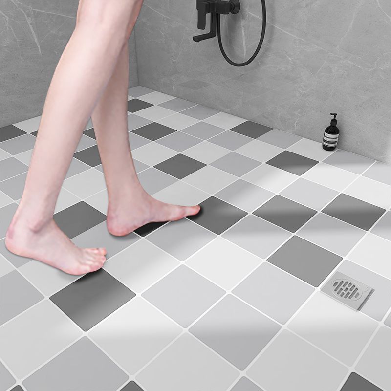 Avtoit | Modern Vinyl Floor Planks Peel & Stick Grid Print PVC Flooring
