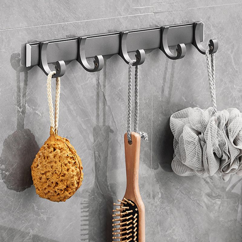 Avtoit | Gray 6/7-piece modern bathroom accessory set bathroom shelf/bath towel hooks/towel bar included