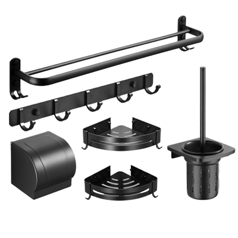 Avtoit | Modern Black Bathroom Accessory Set Tissue Holder Towel Bar Bathroom Fittings Set
