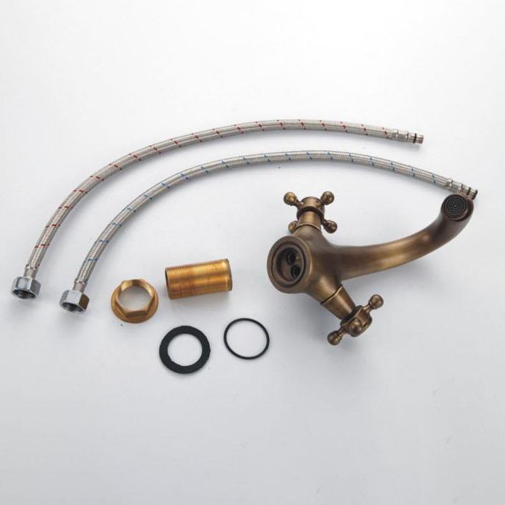 Avtoit | Industrial Wide-Spread Bathroom Faucet with Dual Cross Handles – Brass Construction