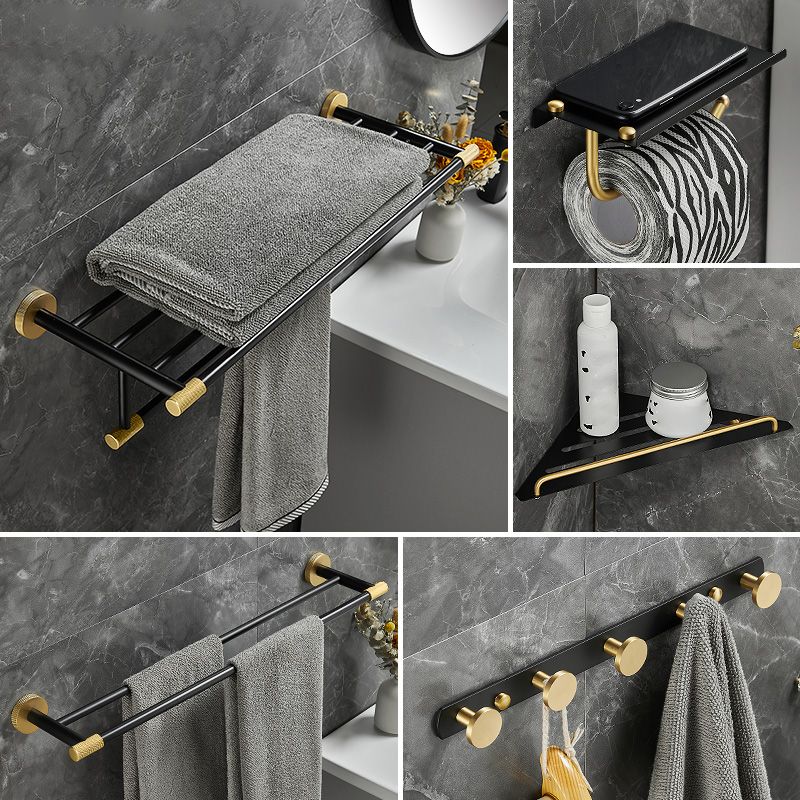 Avtoit | 5-piece modern bathroom accessory set made of black brass bathroom hardware
