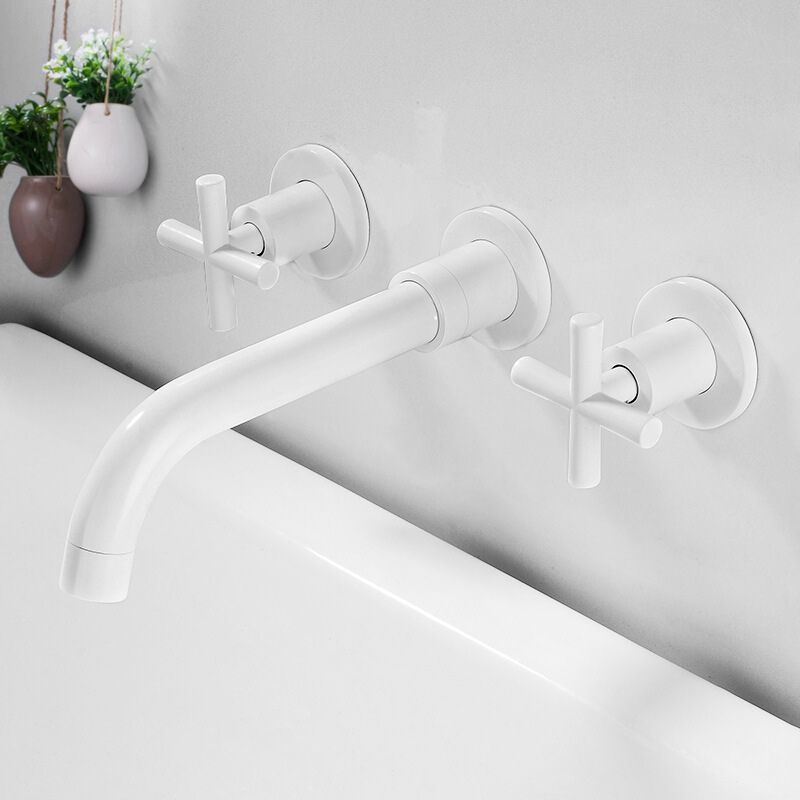 Avtoit | 3 holes faucet 2 cross handle wall-mounted faucet for the bathroom