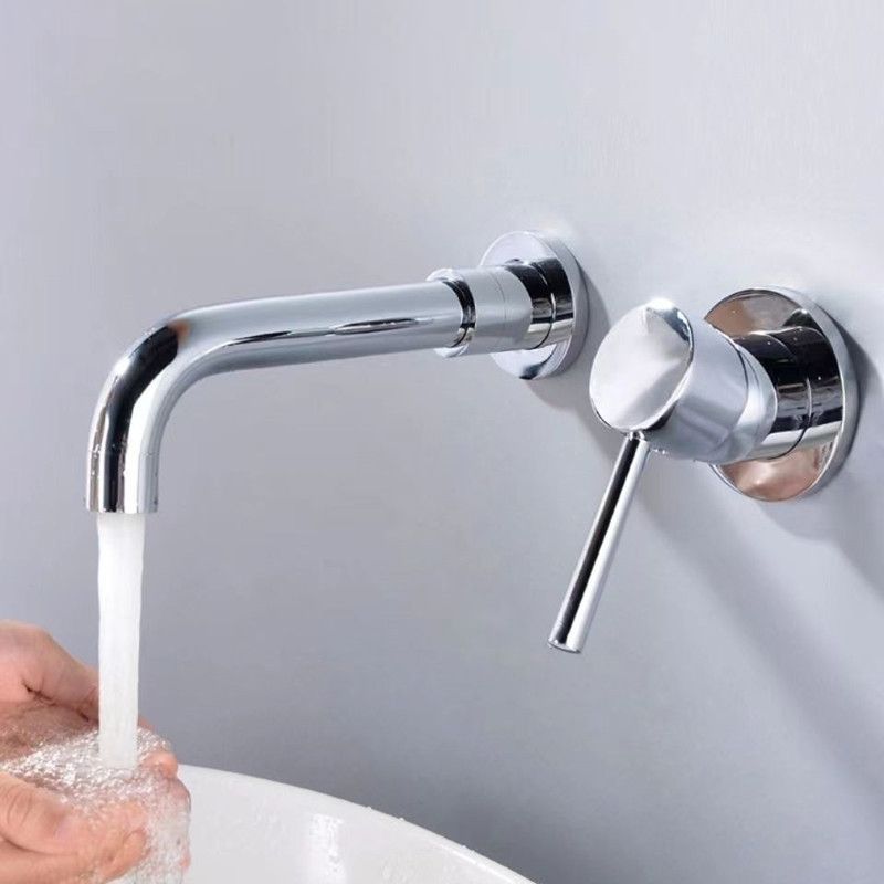 Avtoit | Modern 1- or 2-Handle Bathroom Sink Faucet Round Wall-Mounted Bathroom Faucet.