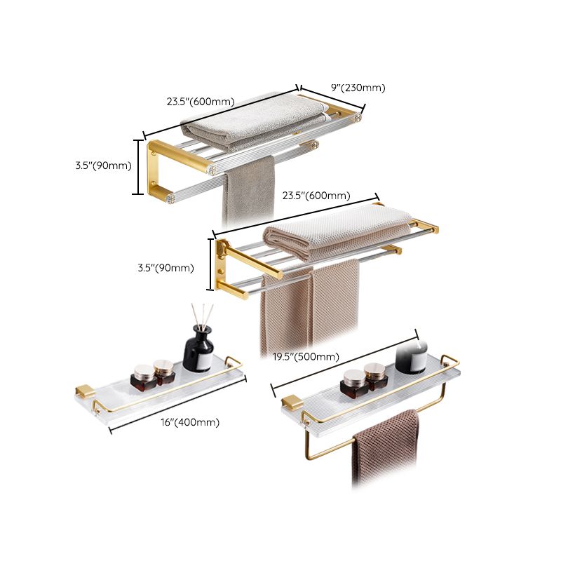 Avtoit | Bathroom Accessories Set in Gold Metal and Acrylic Bathroom Accessories Set