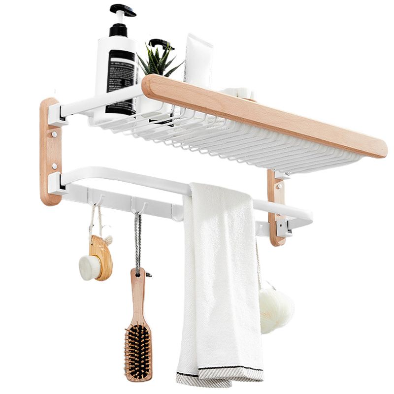Avtoit | White 7-piece bathroom accessory set wood and metal bath set