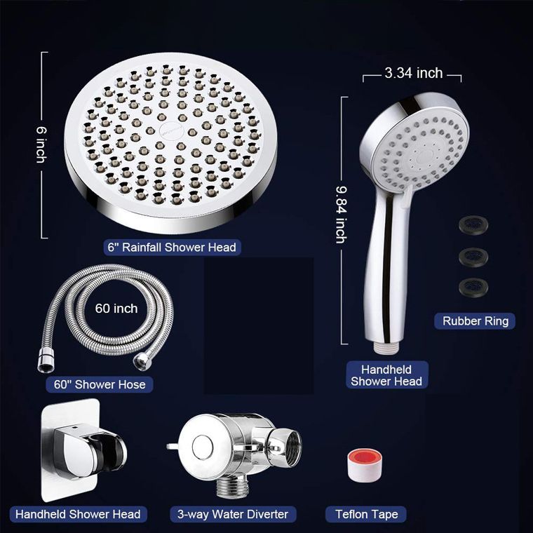 Avtoit | Modern Dual Shower Head Square High Arc Shower Head Combination in Silver