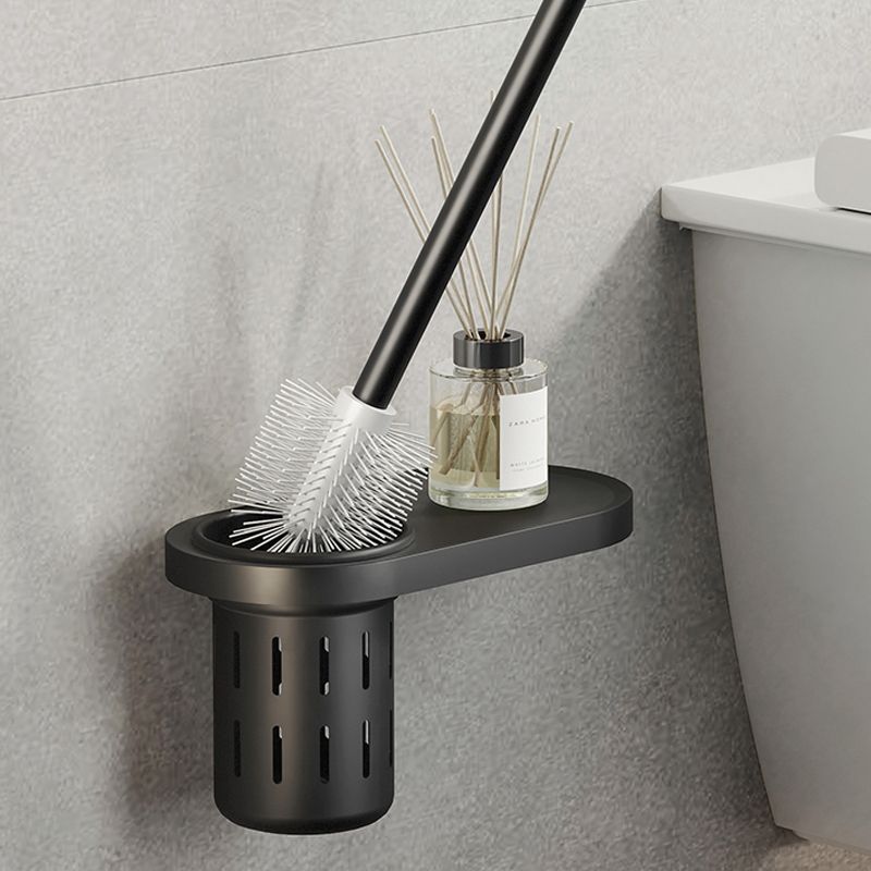 Avtoit | Contemporary bathroom accessory set with black finish and bath shelf/towel bar