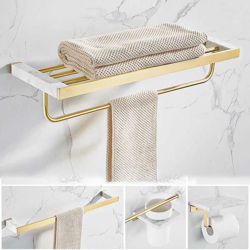 Avtoit | Metal and Marble Bathroom Accessory Single or in Set in Gold