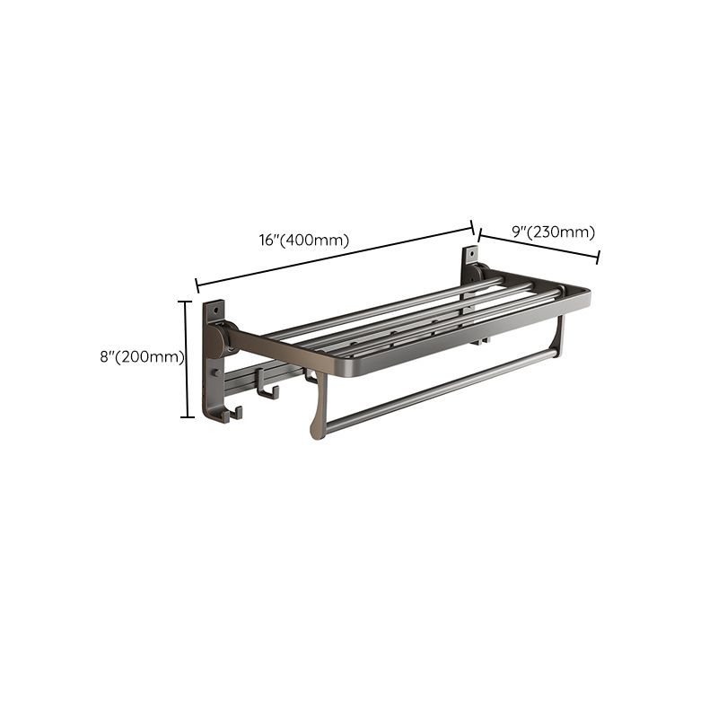 Avtoit | Gray Aluminum Bathroom Accessory Set Contemporary Bathroom Shelf