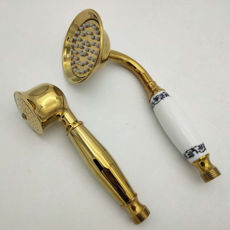 Avtoit | Traditional Handheld Shower Head with Hose Polished Brass Wall Mounted Shower Head