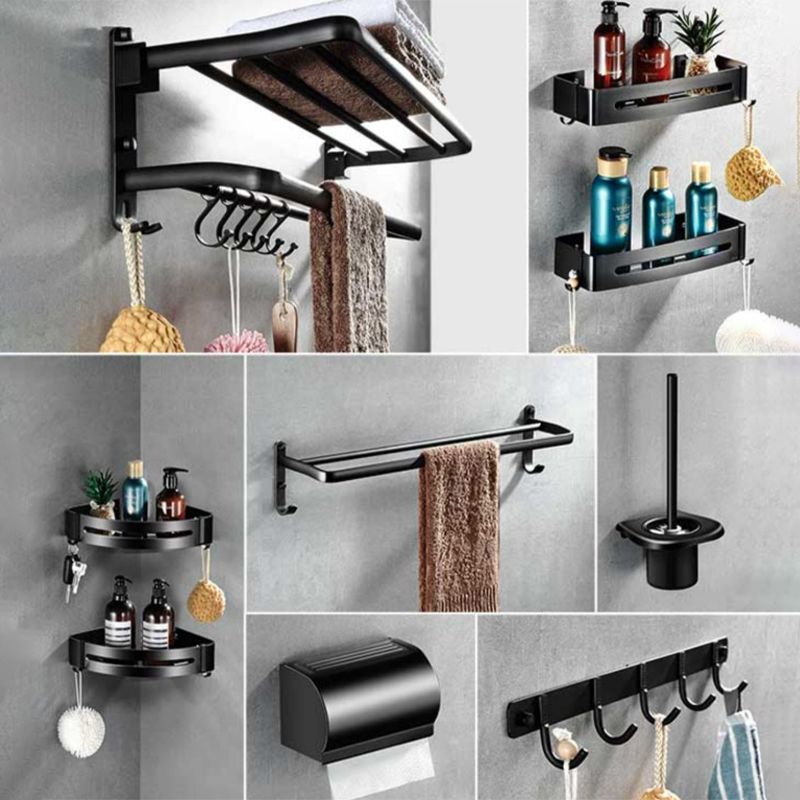Avtoit | Modern Aluminum Bathroom Hardware Set Black Bathroom Accessory Set