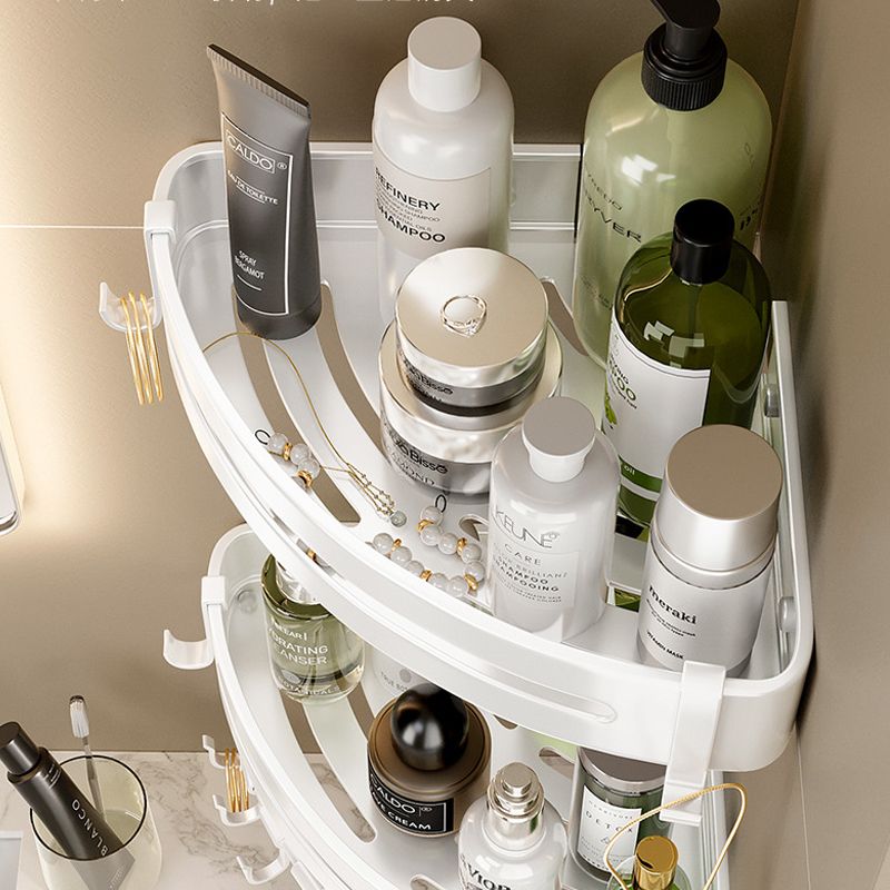 Avtoit | Modern white finish bathroom shelf rectangular & triangular bathroom hardware set