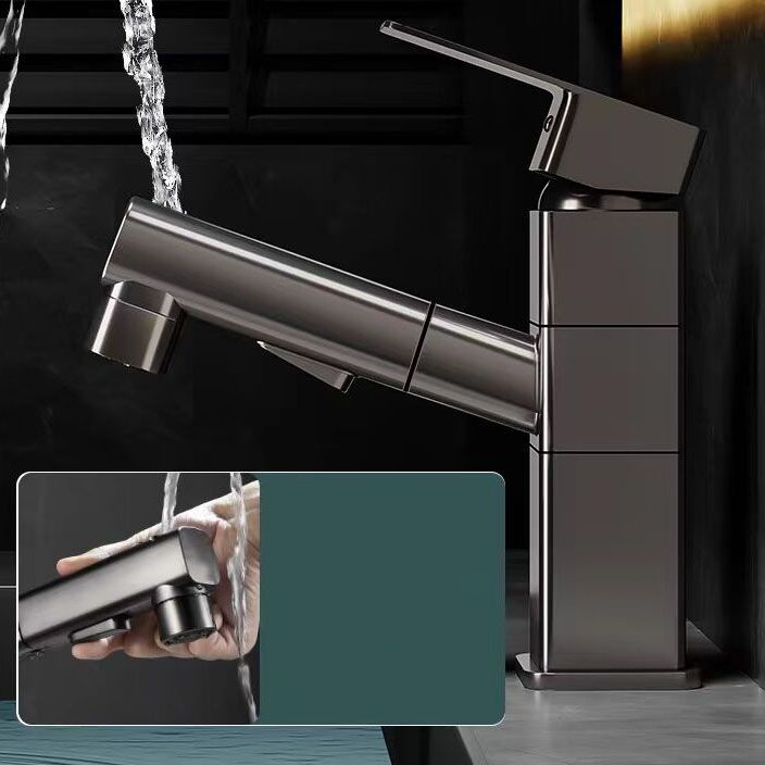 Avtoit | Bathroom Vessel Faucet Swivel Spout Single Handle Faucet with Pull-Out Spray Head