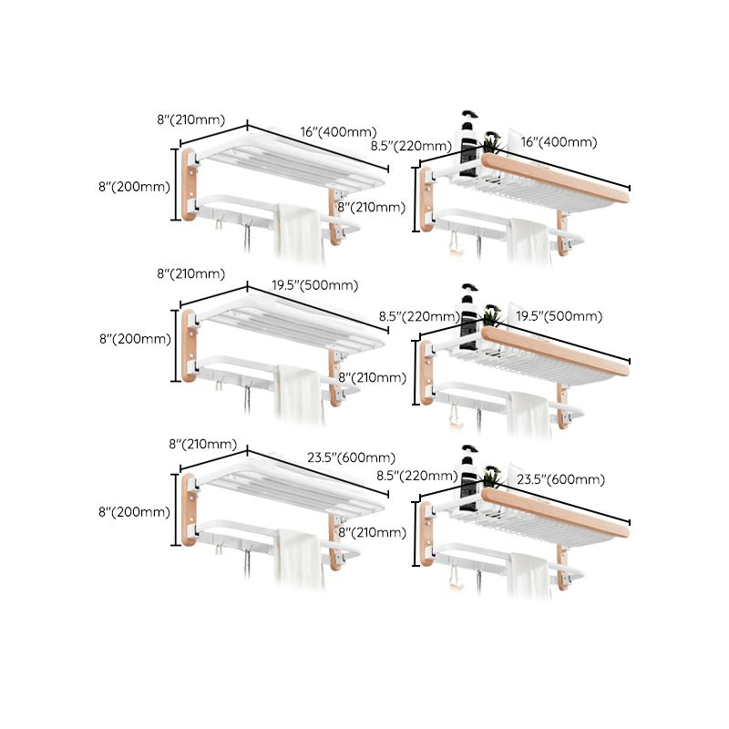 Avtoit | White 7-piece bathroom accessory set wood and metal bath set