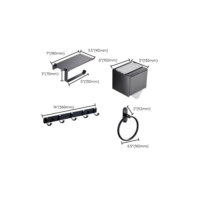 Avtoit | Modern Bathroom Accessories Set Black Towel Bar Paper Holder Bathroom Accessories Kit