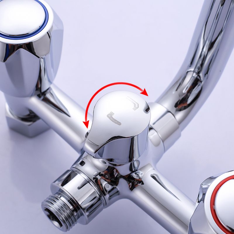 Avtoit | Chrome Bathroom Faucet Trim Wall-mounted Swing Faucet with Hand Shower