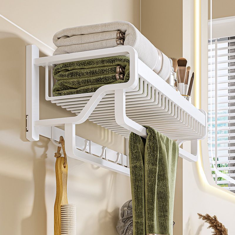 Avtoit | Modern bathroom accessory set in white with bath shelf/towel bar/bath towel hooks
