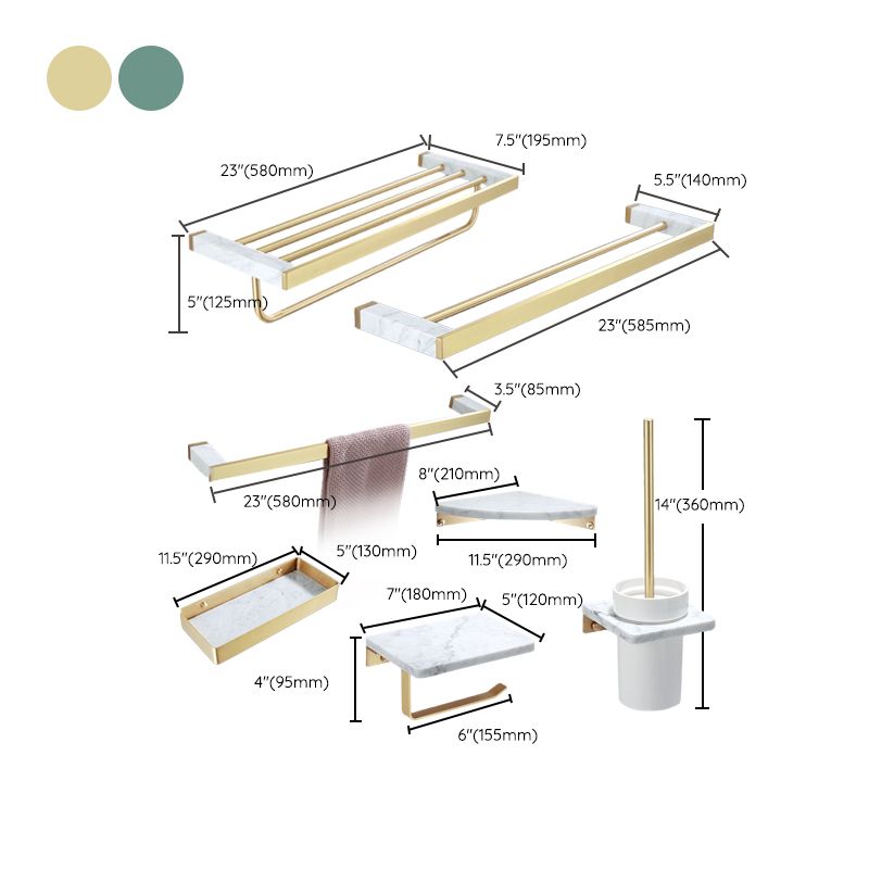 Avtoit | Polished Brass Bathroom Accessory Set Marble Bathroom Hardware