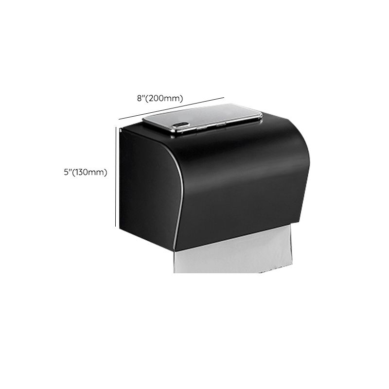 Avtoit | Matt Black 5-piece Modern Bathroom Accessory Set with Shelf/Tower Bar & Paper Holder