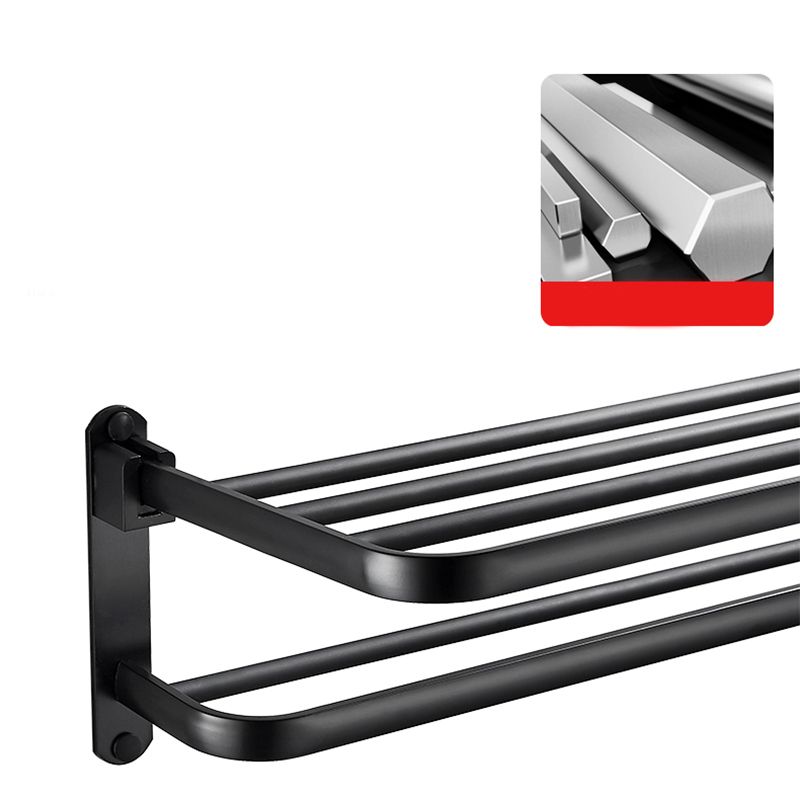 Avtoit | Modern Classic Bathroom Hardware Set Matte Black Bathrobe/Towel Bar & Bathroom Shelf