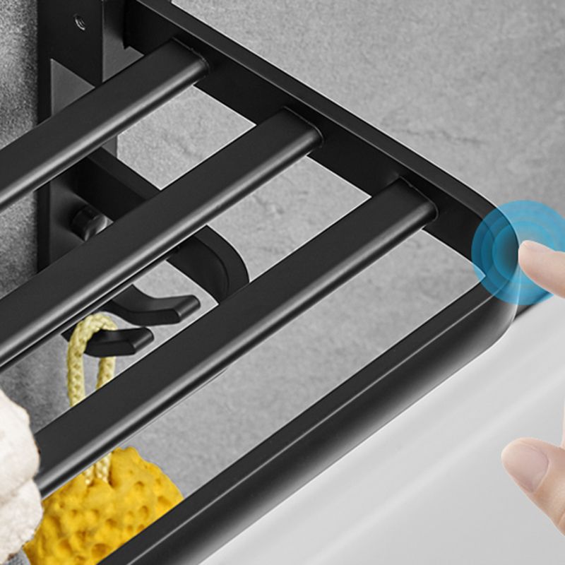 Avtoit | Matt Black 5-piece Modern Bathroom Accessory Set with Shelf/Tower Bar & Paper Holder