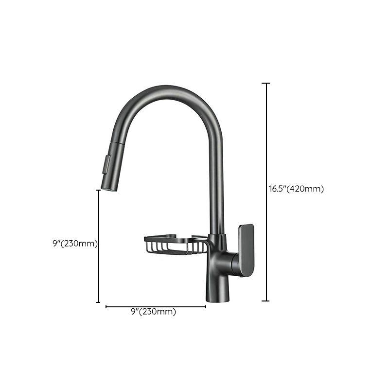Avtoit | Goose Neck Kitchen Sink Faucet Three-Way Flow with Pull-Down Spray Head