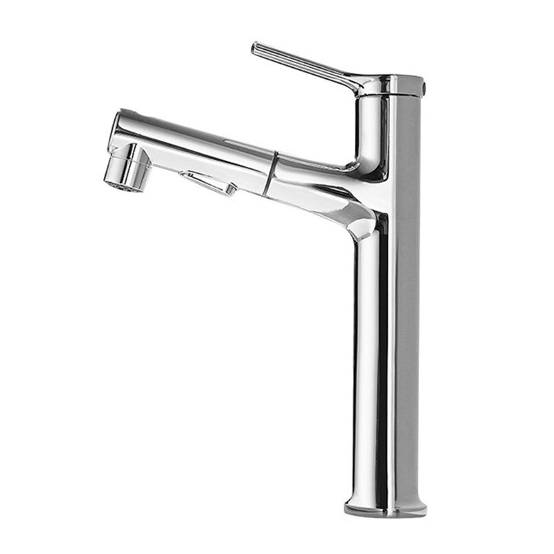 Avtoit | Modern Style Extendable Vessel Faucet Single Handle Low Arc Copper Vessel Faucet