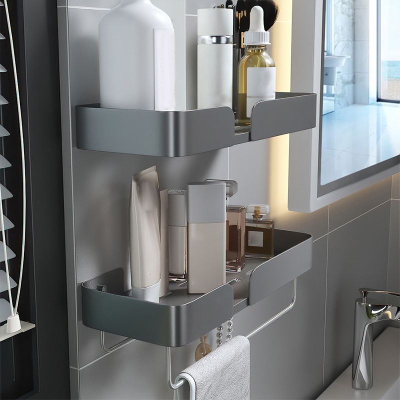 Avtoit | 3-piece modern bathroom hardware set aluminum bathroom shelf in gray