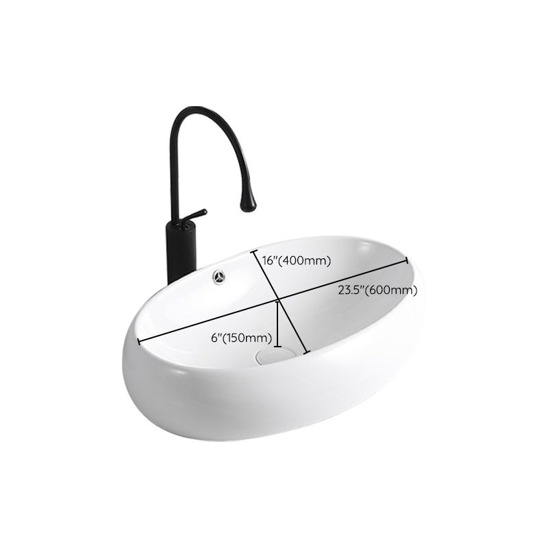 Avtoit | Modern Vessel Sink Porcelain Rectangular Vessel Sink (Not Including Faucet)