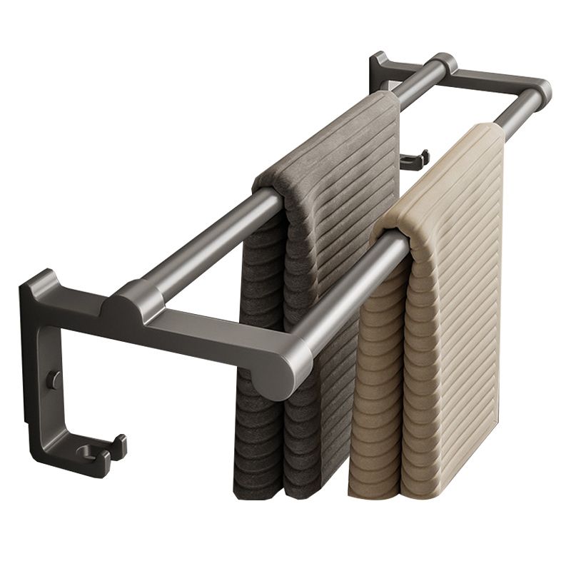 Avtoit | Gray Aluminum Bathroom Accessory Set Contemporary Bathroom Shelf
