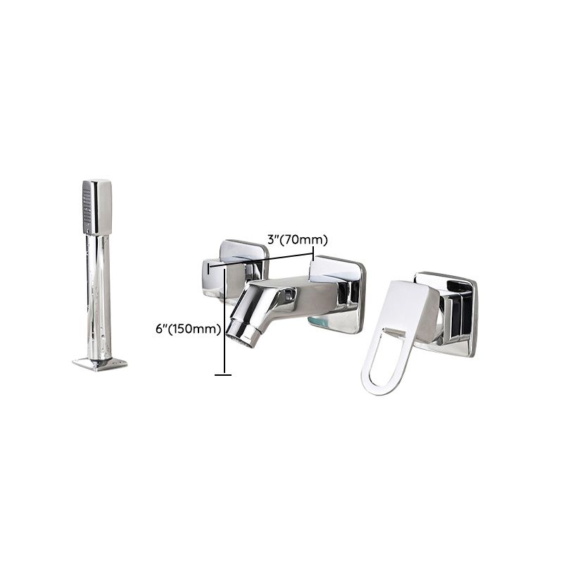 Avtoit | Wall Mounted Faucet Brass Lever Handle Bathroom Faucet Hand Shower