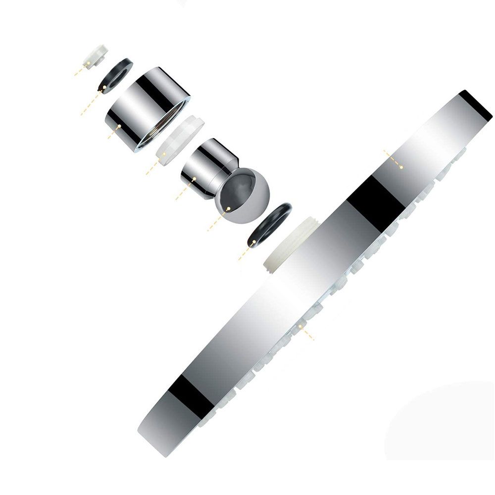Avtoit | Contemporary Fixed Shower Head Round Metal Spray Head in Silver