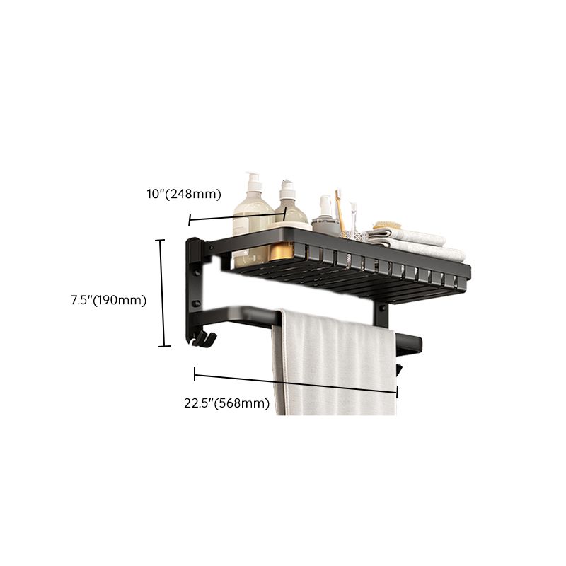 Avtoit | Modern Bathroom Set Matte Black Bathroom Shelf Towel Holder Bathroom Accessories Set
