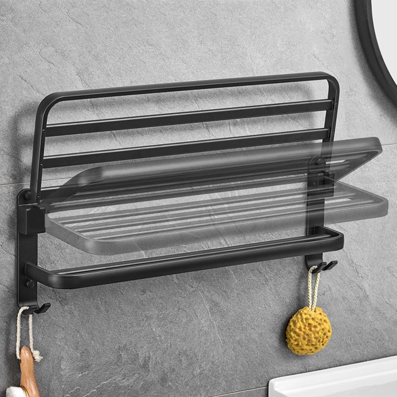 Avtoit | Matt Black 5-piece Modern Bathroom Accessory Set with Shelf/Tower Bar & Paper Holder