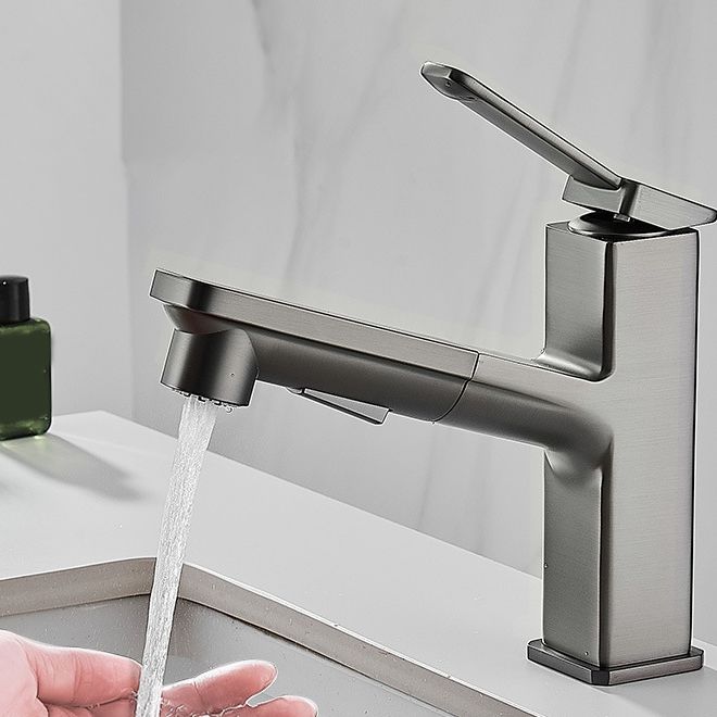 Avtoit | Modern Brass Water Faucet Center Mount Bathroom Faucet with Water Hose