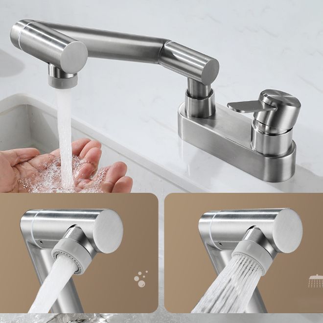 Avtoit | 2 holes sink faucet swivel stainless steel single handle central mounted faucet