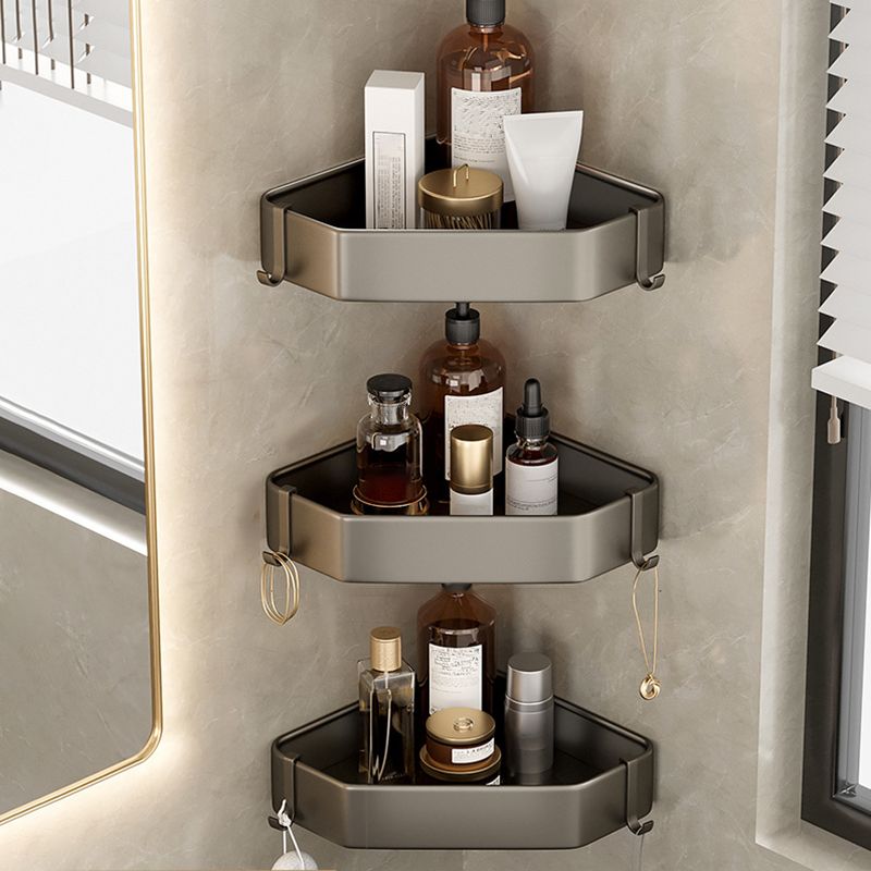 Avtoit | Contemporary Aluminum Bathroom Accessory Set Gray Bath Shelf