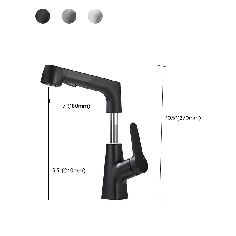 Avtoit | Bathroom vessel faucet high arc three-way spout single-handle faucet with pull-out sprayer