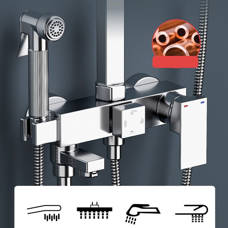 Avtoit | Wall-mounted Rectangular Shower System Stain-resistant Copper Modern Shower System